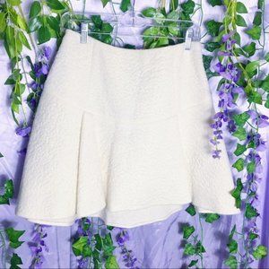 Rachel Zoe Cream Wool Flounce Mini Skirt